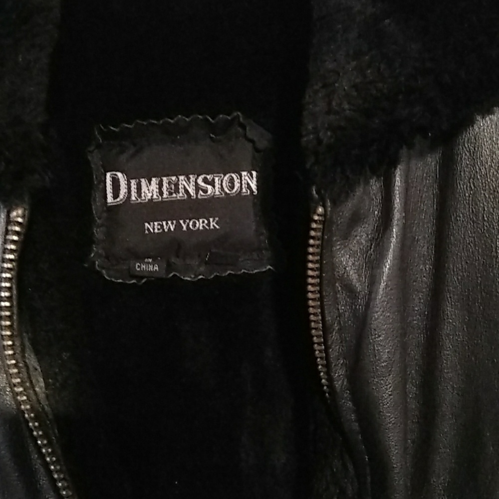 Kids Y2K  winter unisex black  leather jacket size XS - Picture 2 of 6